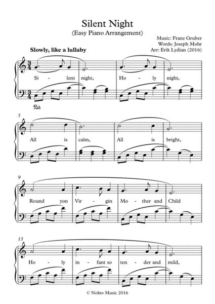 Silent Night - Easy Piano Arrangement image number null