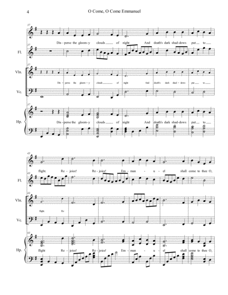 O Come, O Come Emmanuel - Chamber Ensemble with Harp, Flute, Violin, Cello, Solo Voice image number null