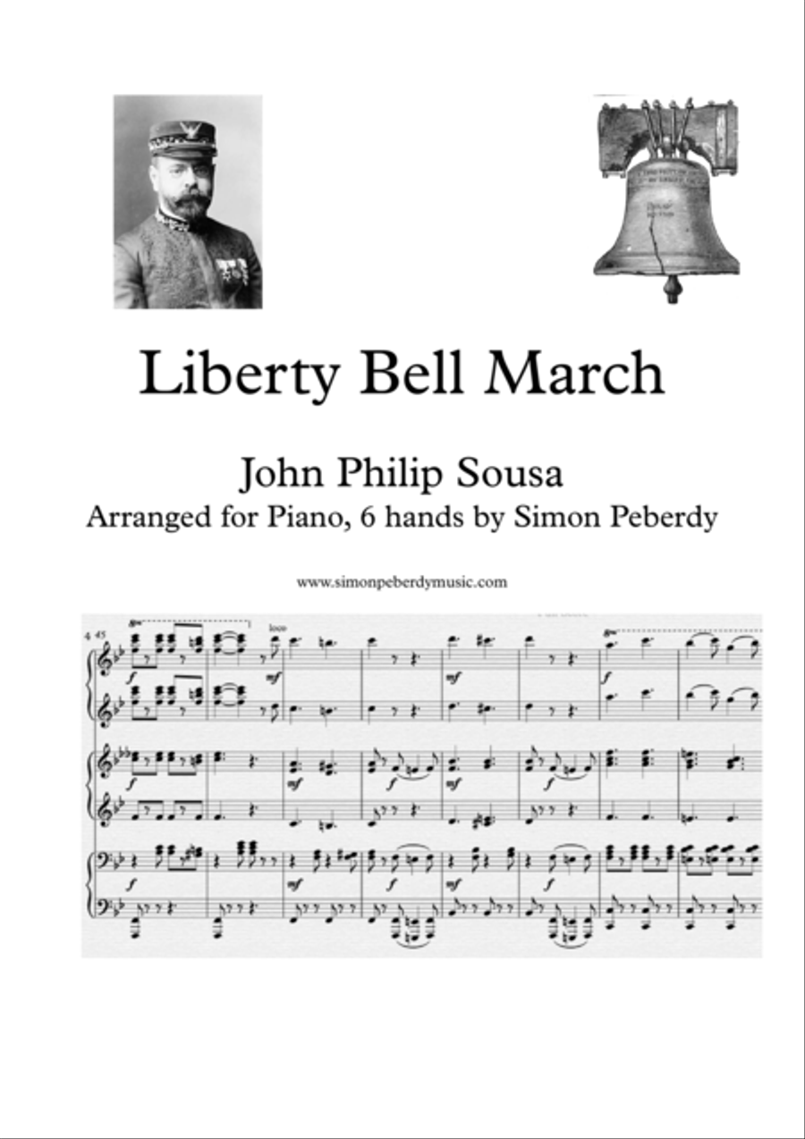 Liberty Bell March arranged for piano 6 hands Piano Duet scores gallery preview page 1
