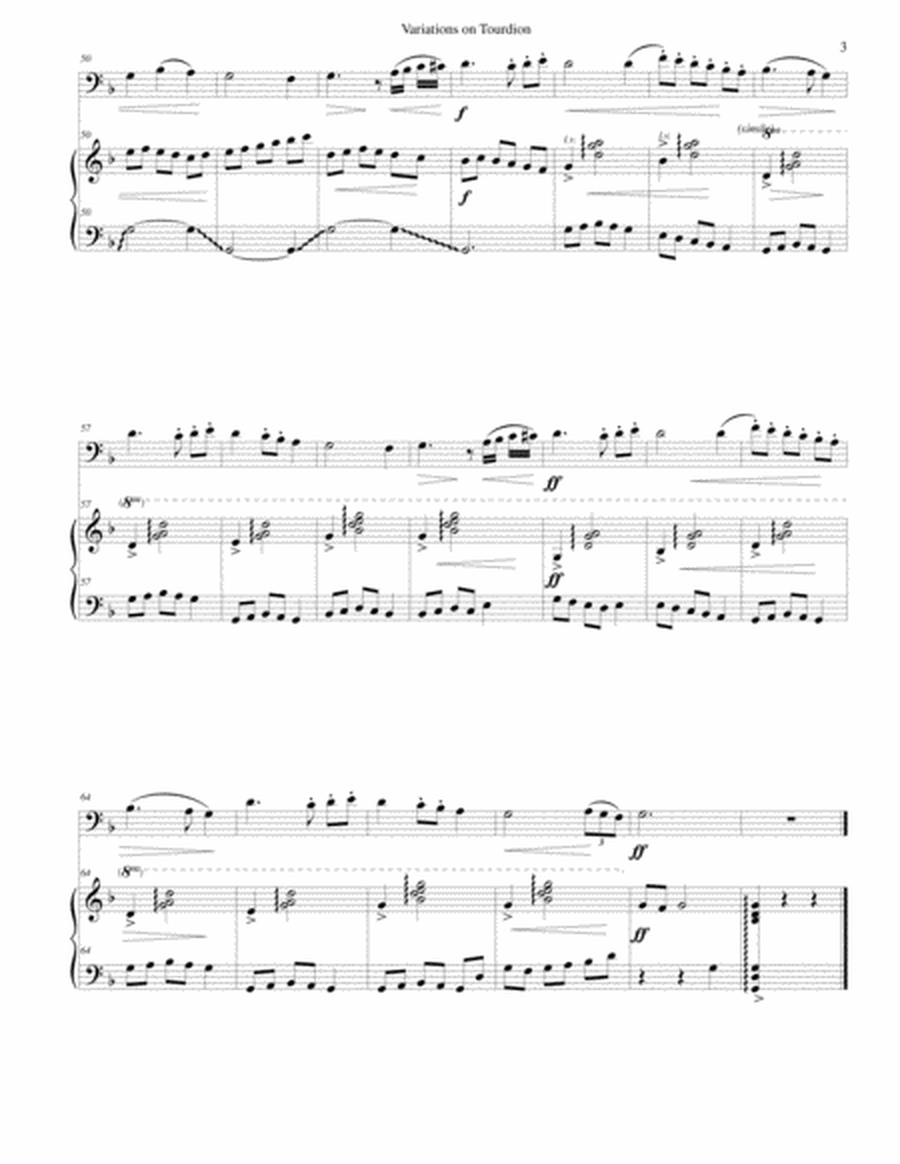 Tourdion (Quand je bois du vin clairet) for cello and harp image number null