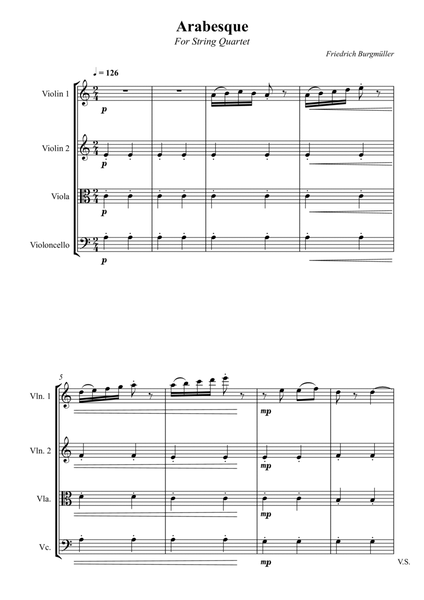 Arabesque For String Quartet image number null