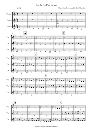 Pachelbel's Canon for Violin Trio