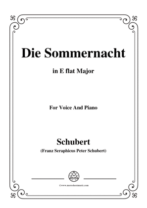 Schubert-Die Sommernacht,in E flat Major,for Voice&Piano