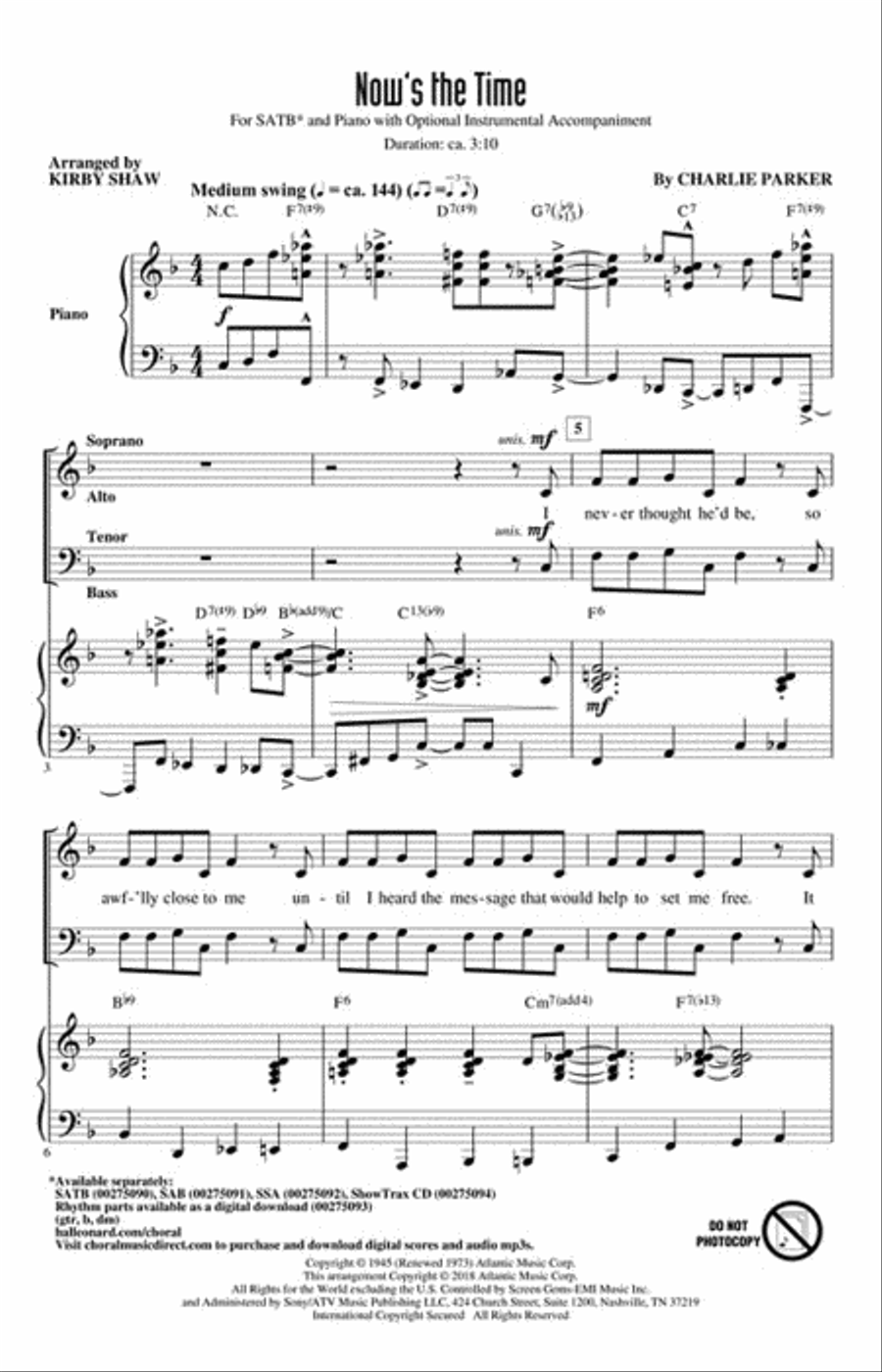 Now's the Time Choir scores gallery preview page 2