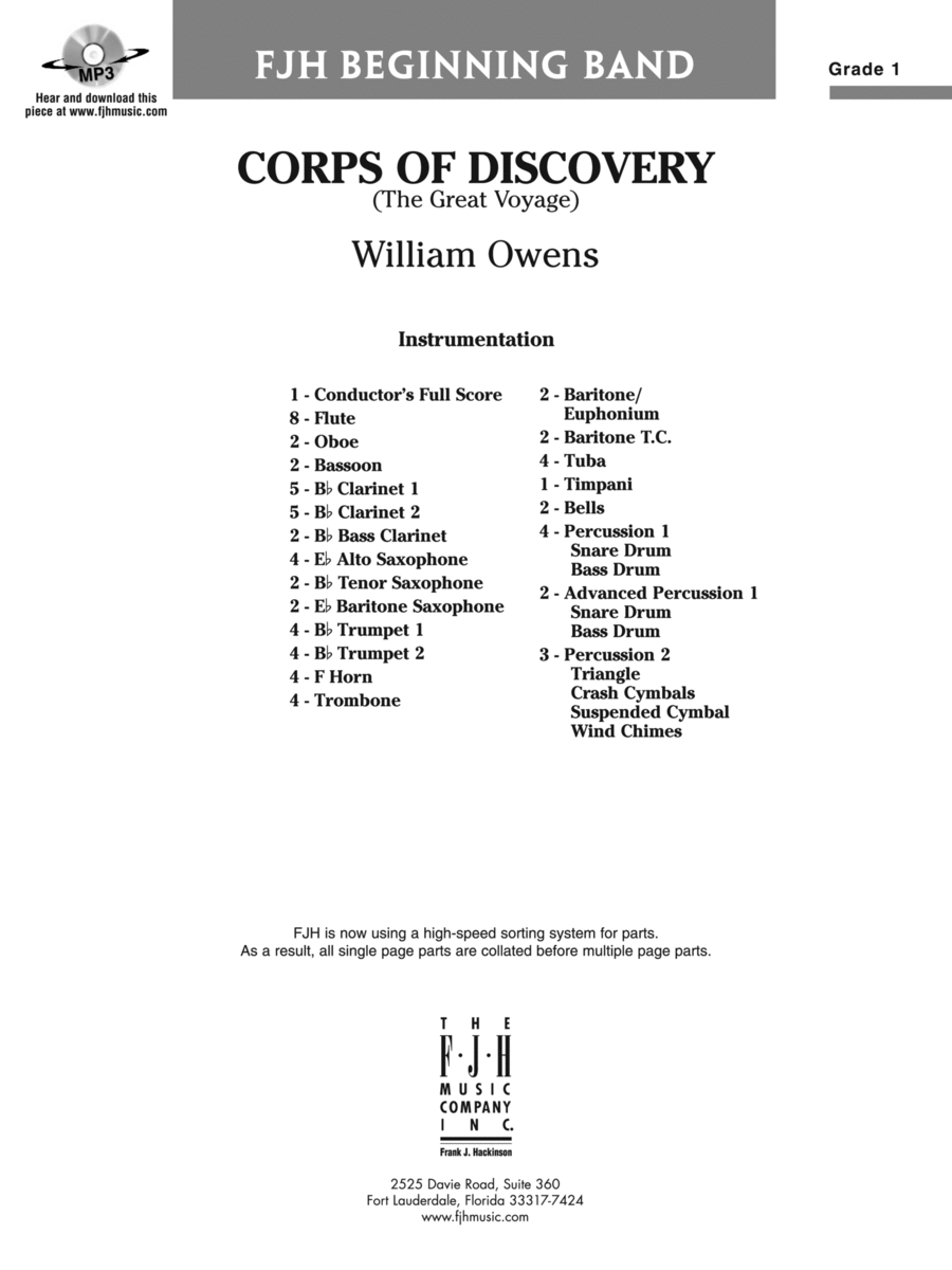 Corps of Discovery (The Great Voyage): Score Concert Band scores gallery preview page 1