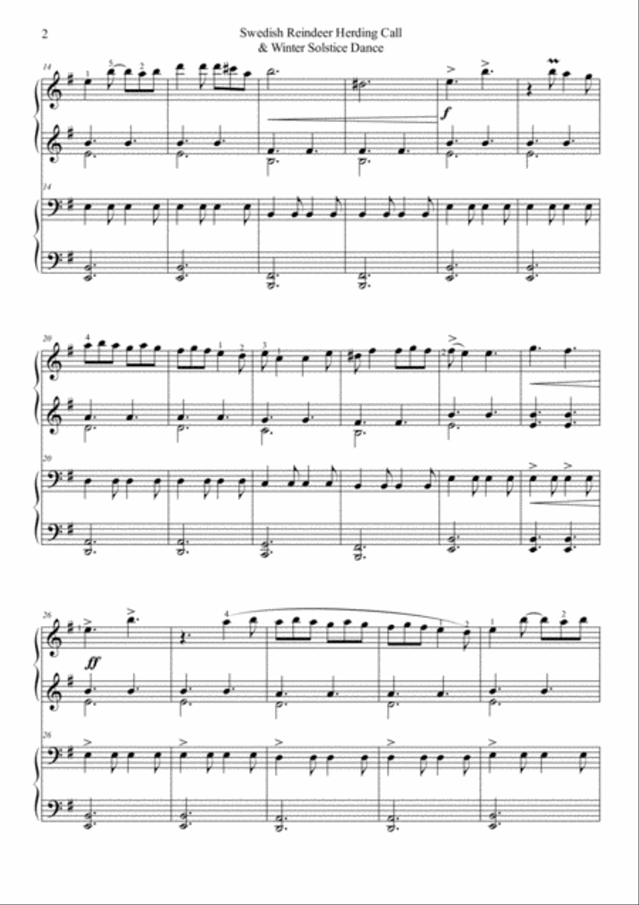 Swedish Reindeer Herding Call & Winter Solstice Dance Piano scores gallery preview page 3