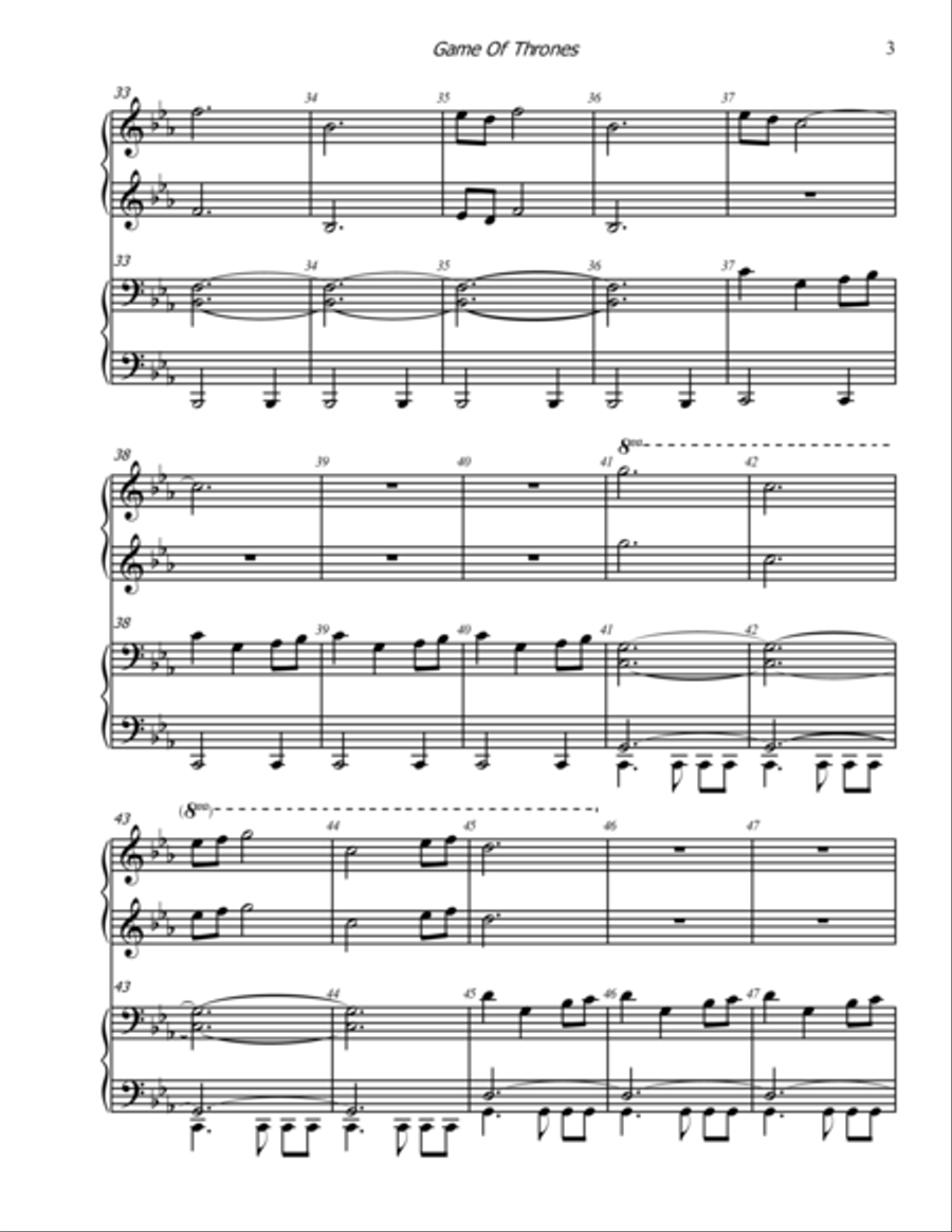 Game Of Thrones Game Of Thrones Piano scores gallery preview page 3