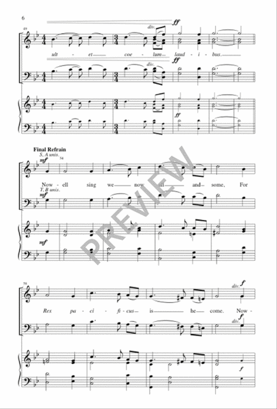 Nowell Sing We 4-Part scores gallery preview page 6