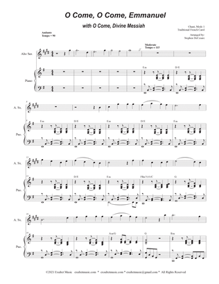 O Come, O Come, Emmanuel (with "O Come, Divine Messiah") (Alto Saxophone and Piano)
