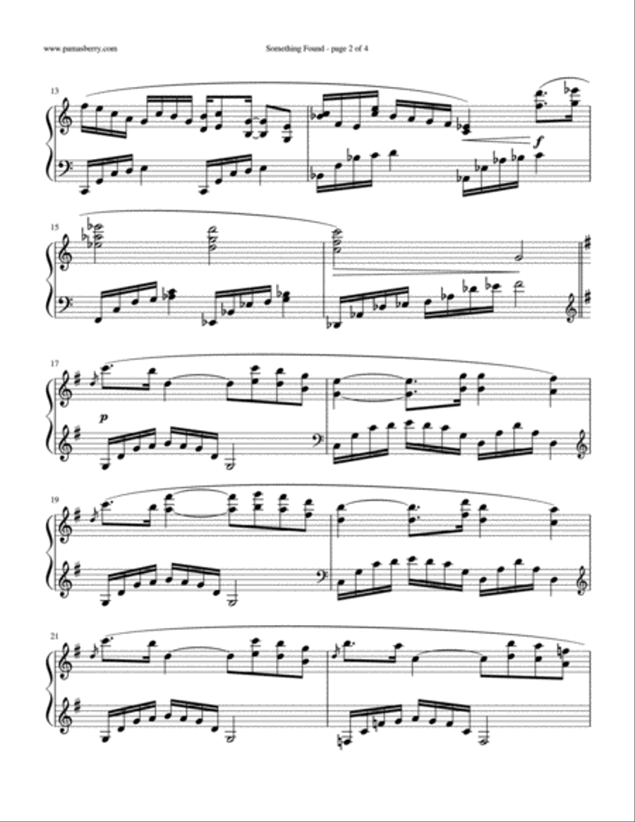 Something Found Piano Solo scores gallery preview page 2