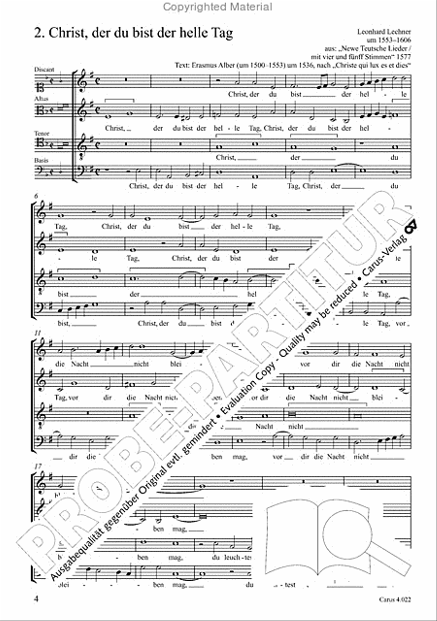 Christ, der du bist der helle Tag 4-Part scores gallery preview page 3