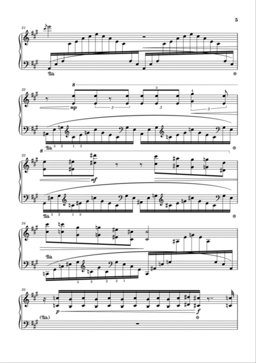 Trois Etudes de Concert No.3 Un Sospiro,Franz Liszt,Original Edition,S.144, No. 3,Piano Solo Piano Method scores gallery preview page 5