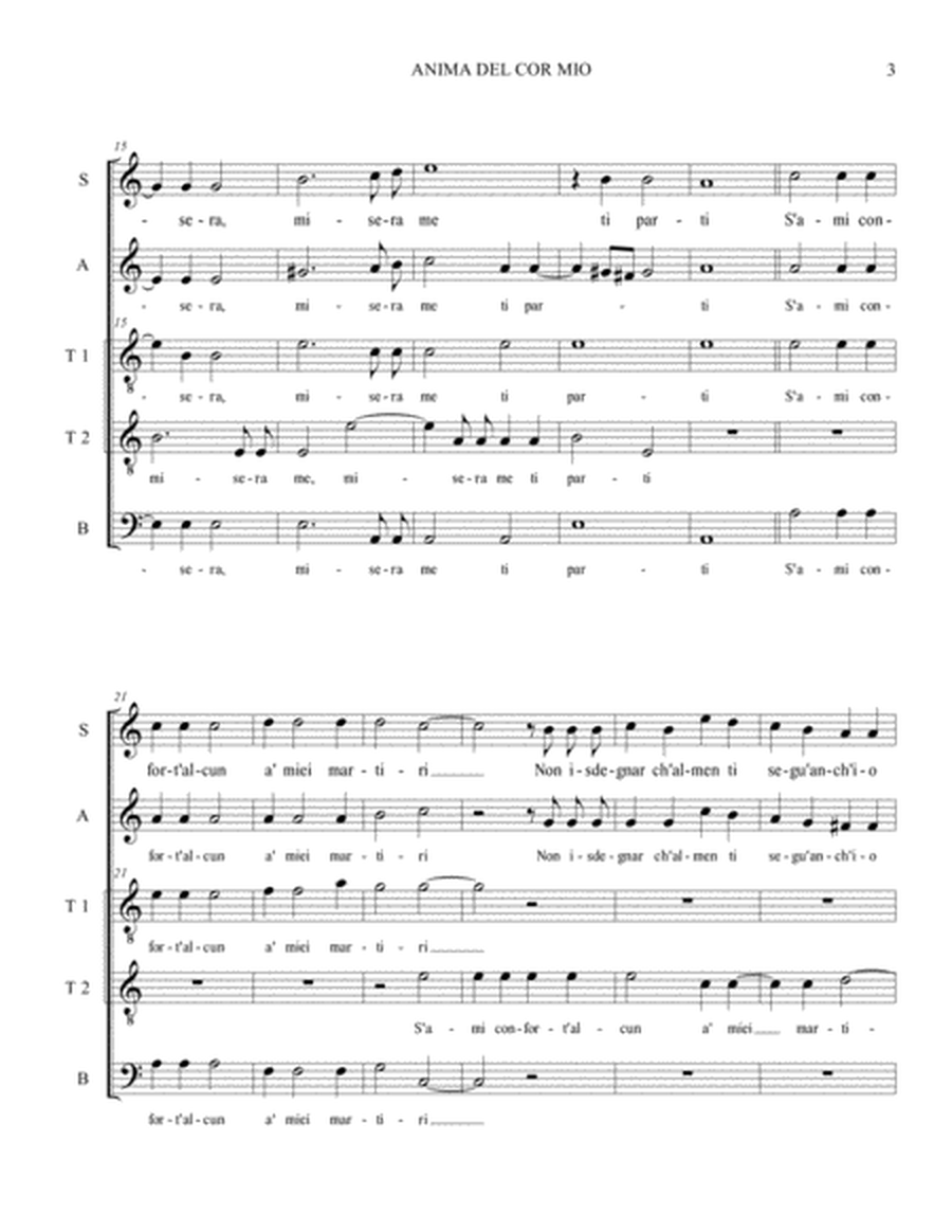 ANIMA DEL COR MIO - C. Monteverdi - For SATTB Choir image number null