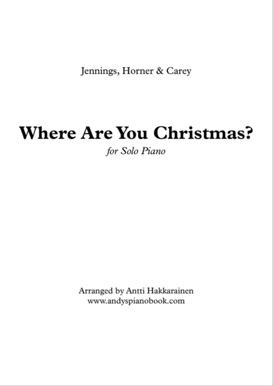 Where Are You Christmas? Piano Solo scores gallery preview page 1