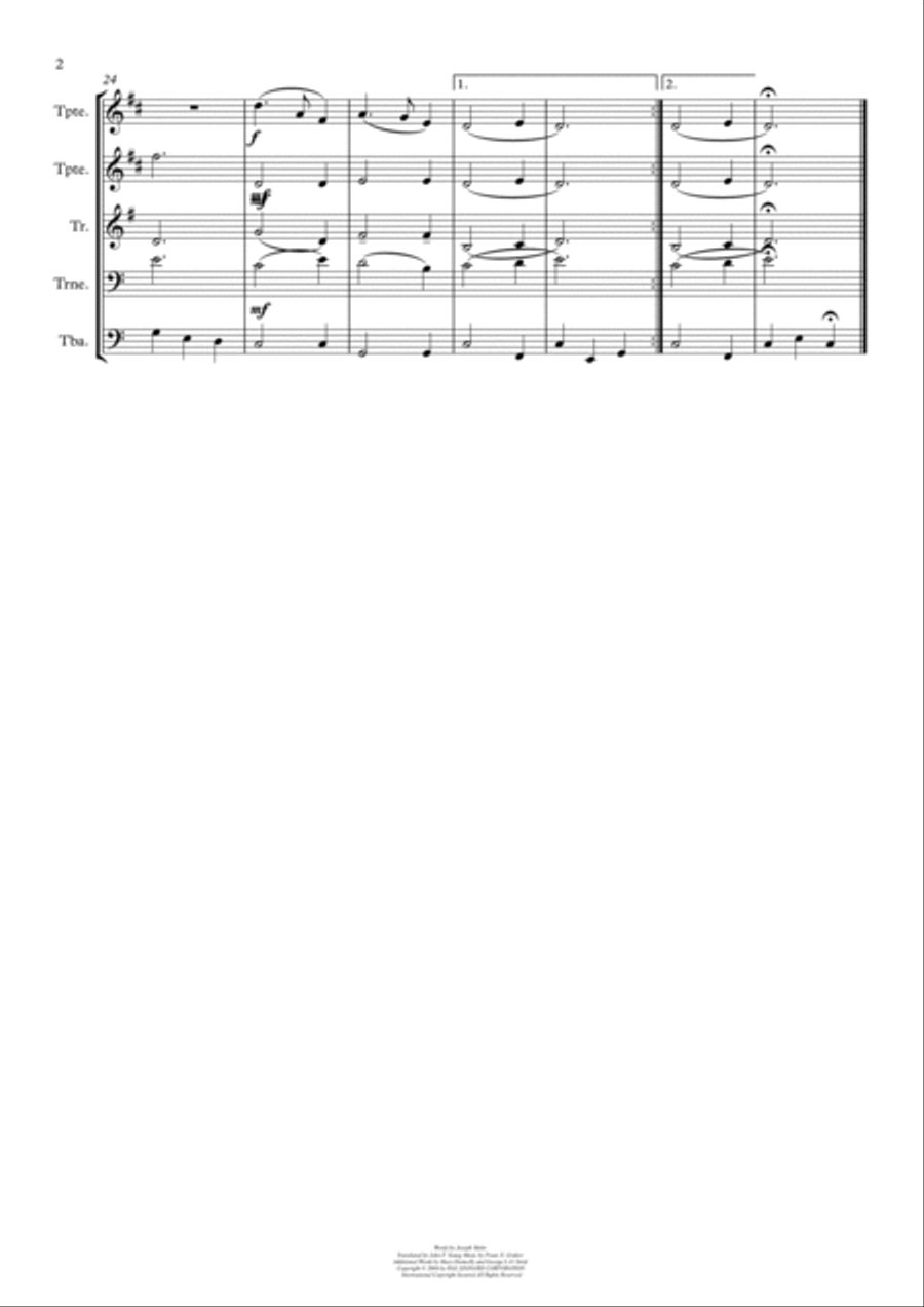 Silent Night Brass Ensemble scores gallery preview page 2