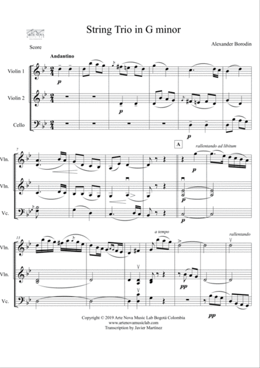 String Trio in G minor String Trio scores gallery preview page 3