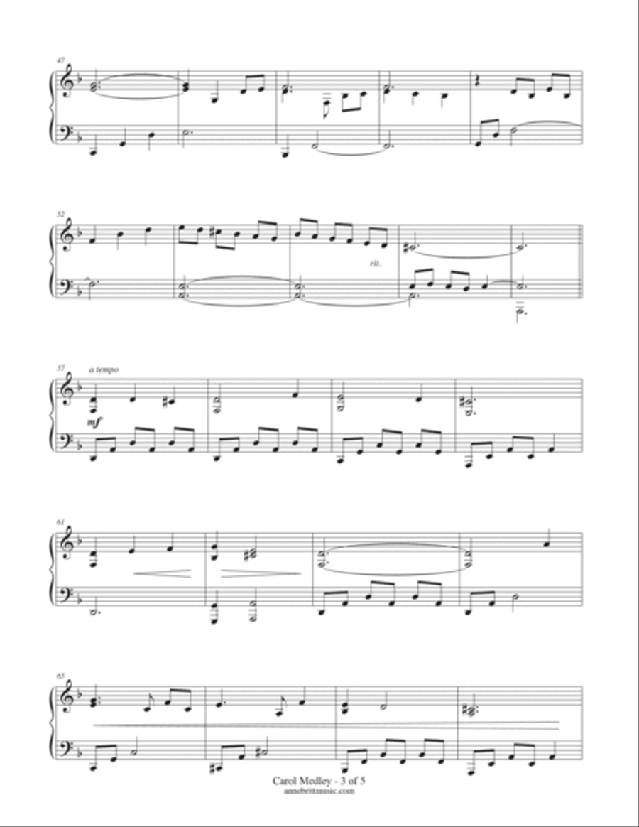 Carol Medley (Coventry Carol & Wexford Carol) - piano solo Piano Solo scores gallery preview page 3