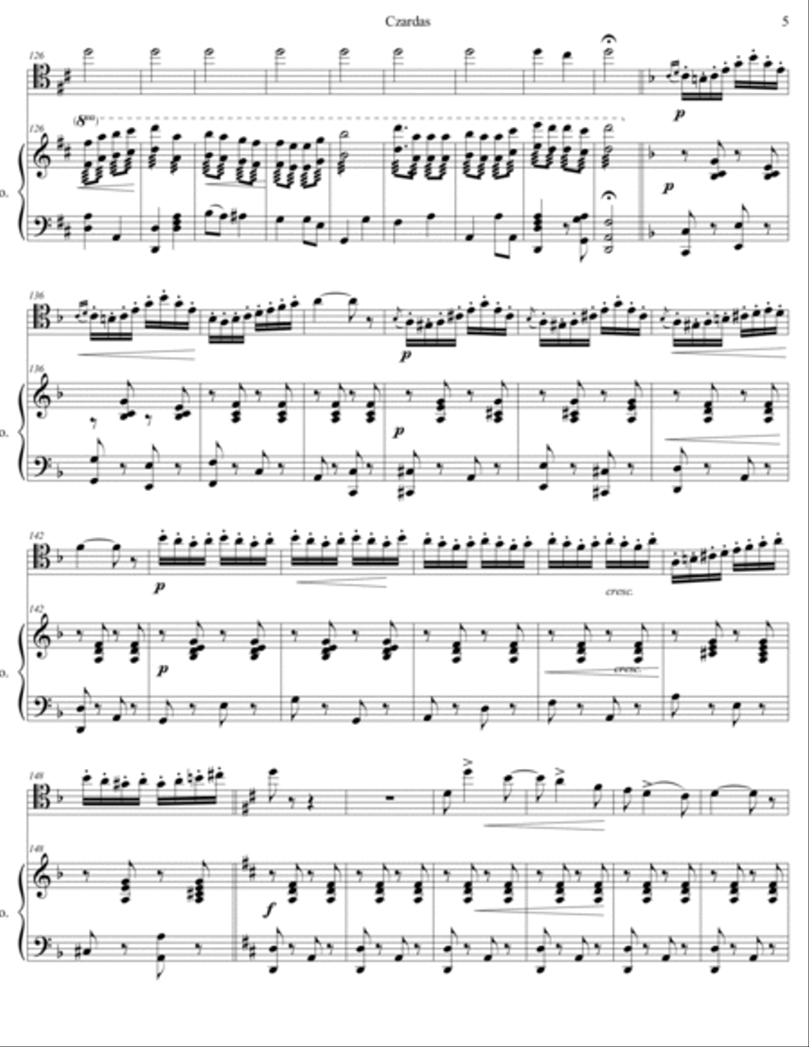 Vittorio Monti - Czardas for Trombone and Piano Piano scores gallery preview page 5