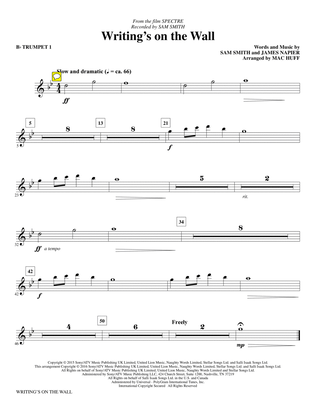 Writing's on the Wall (arr. Mac Huff) - Bb Trumpet 1