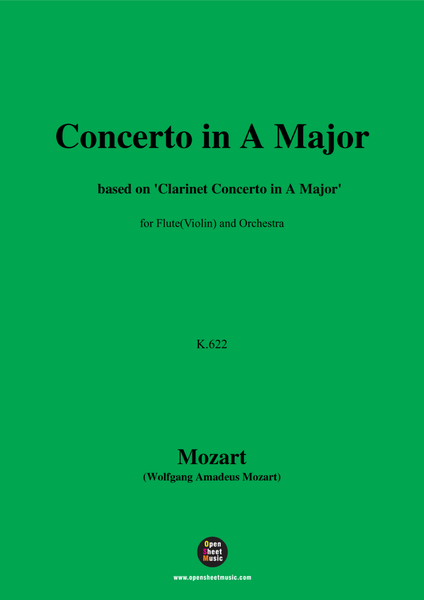 W. A. Mozart-Concerto in A Major,based on 'Clarinet Concerto in A Major,K.622',for Violin(or Flute) image number null