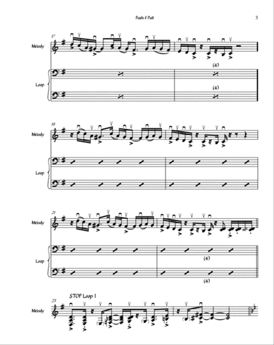 Push & Pull by The Khromatiks, for Electric Violin & Loop Station Violin Solo scores gallery preview page 3