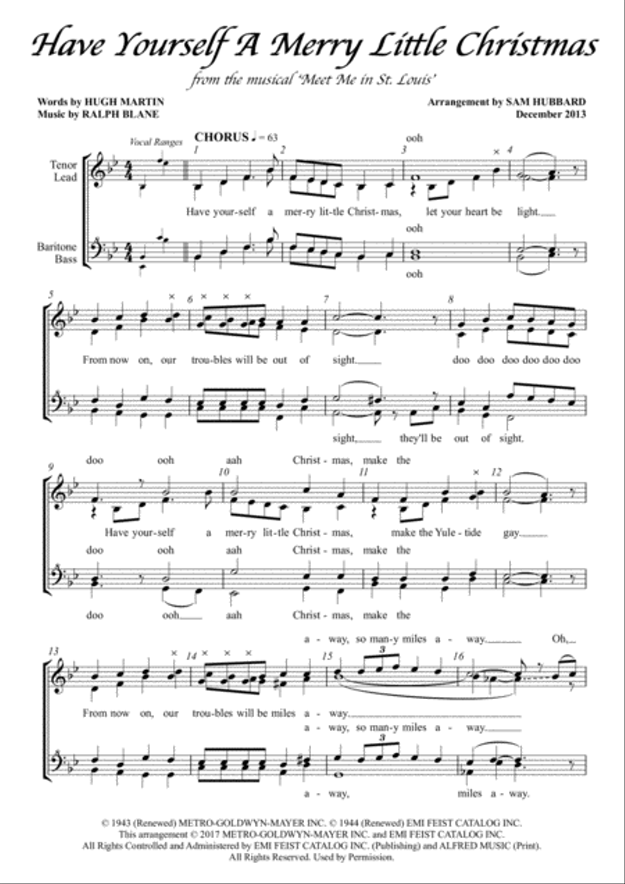 Have Yourself A Merry Little Christmas SSAA scores gallery preview page 1
