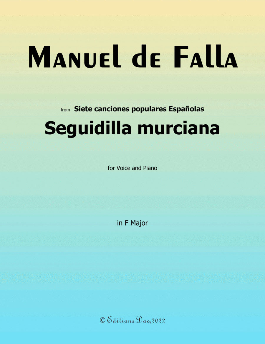 Seguidilla murciana, by Falla, in F Major Voice scores gallery preview page 1