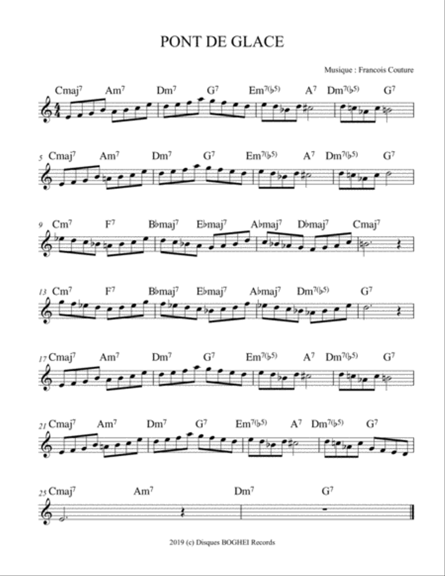PONT DE GLACE PONT DE GLACE Piano scores gallery preview page 1