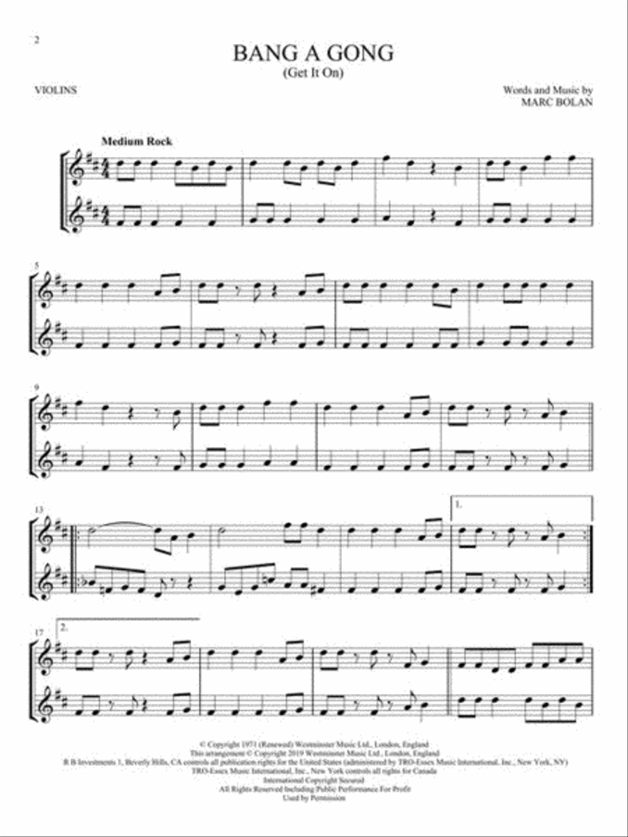 Classic Rock for Two Violins Violin scores gallery preview page 4