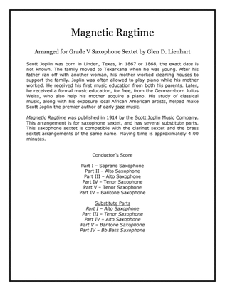 Book cover for Magnetic Ragtime (Saxophones)