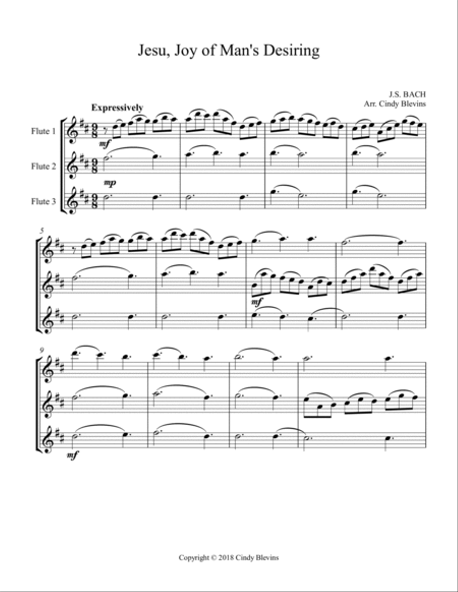 Jesu, Joy of Man's Desiring, for Flute Trio Flute Trio scores gallery preview page 2