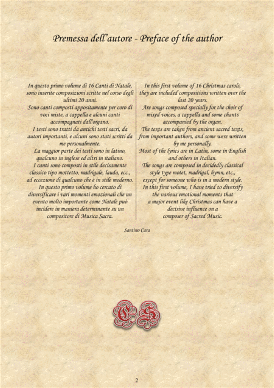 16 Christmas carols for chorus of mixed voices - Volume 1 4-Part scores gallery preview page 2