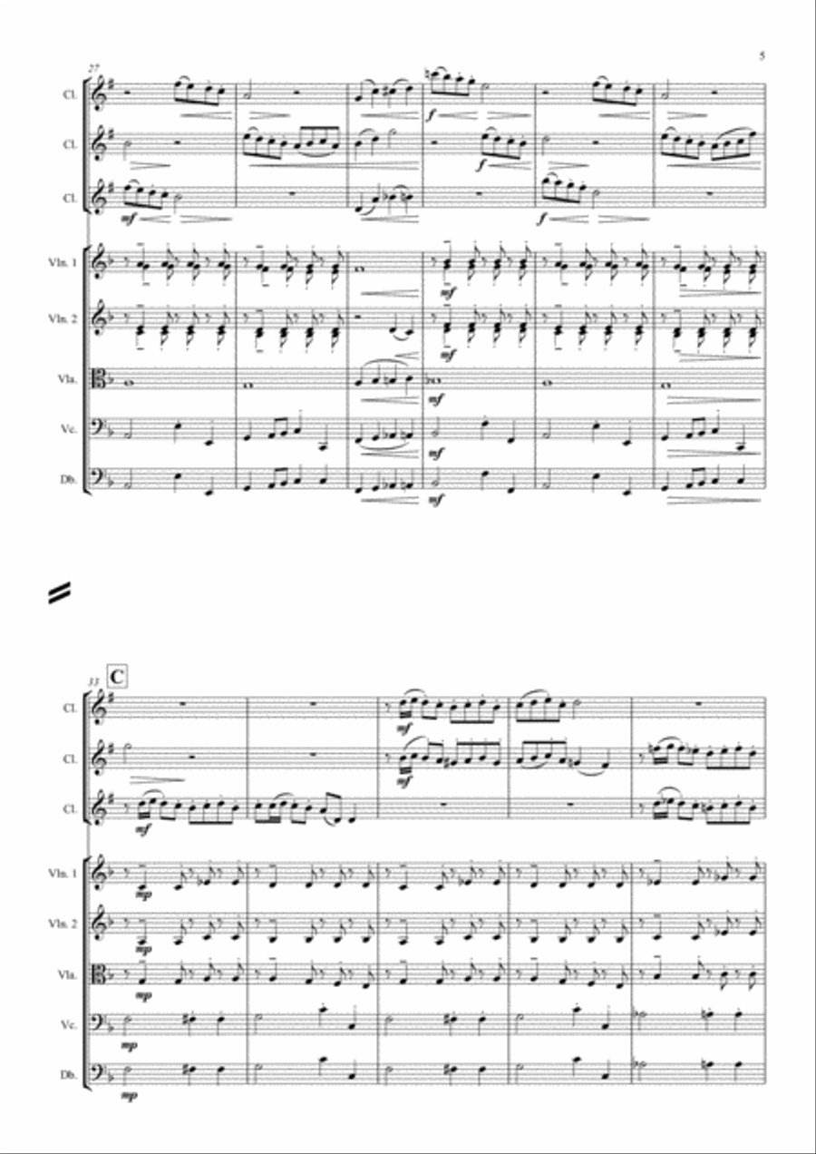 Clarinet Holiday Chamber Orchestra scores gallery preview page 5