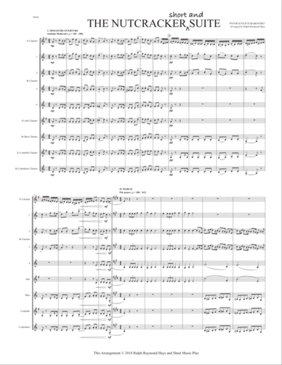 THE NUTCRACKER (short and) SUITE (for Clarinet Choir) Clarinet Choir scores gallery preview page 2