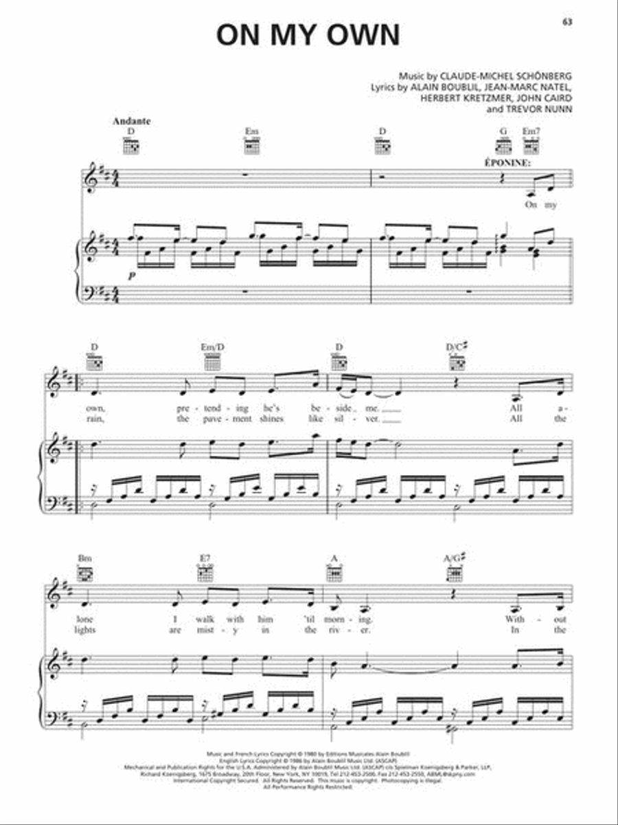 Les Misérables Piano, Vocal scores gallery preview page 8