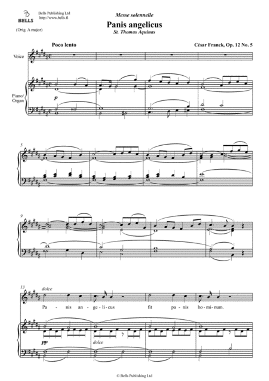 Panis Angelicus (B Major) Voice Solo scores gallery preview page 1