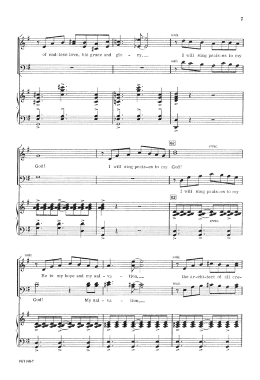 I Will Sing Praises to my God 4-Part scores gallery preview page 7