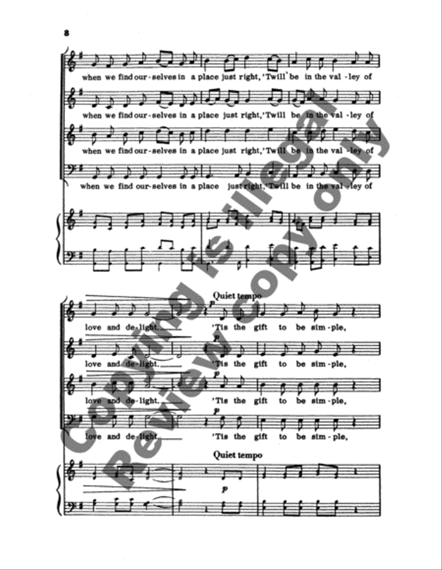 Simple Gifts Simple Gifts 4-Part scores gallery preview page 6