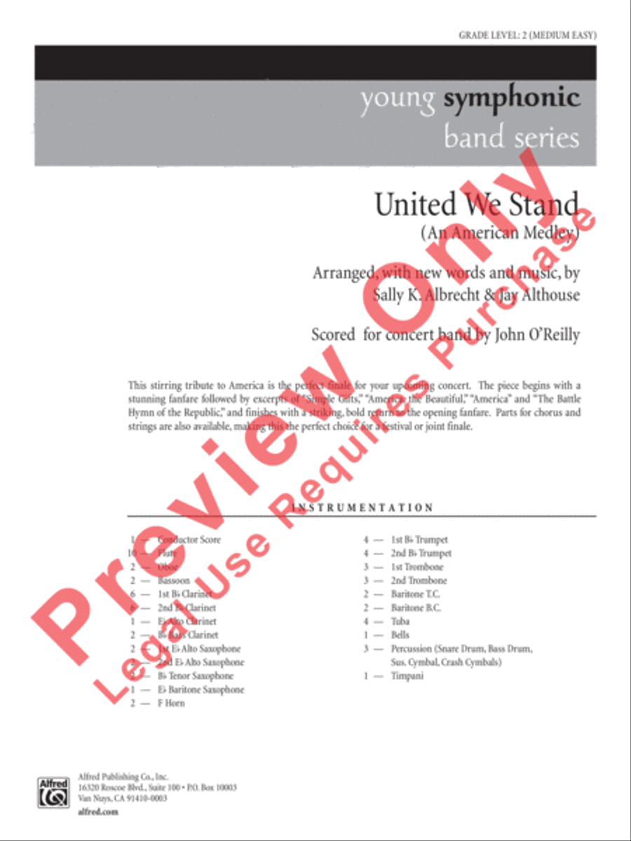 United We Stand (An American Medley) Concert Band scores gallery preview page 2
