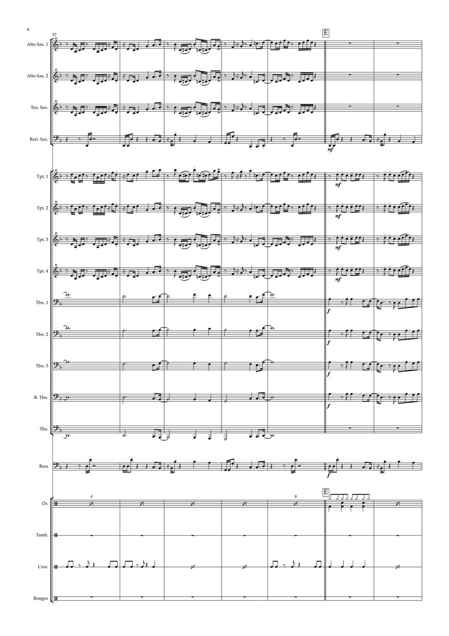 Think About Things Jazz Ensemble scores gallery preview page 6