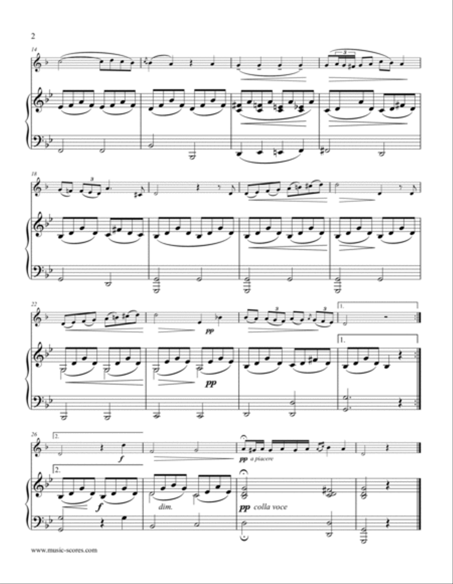 Nina - French Horn and Piano/Organ (G minor) Brass Duet scores gallery preview page 2
