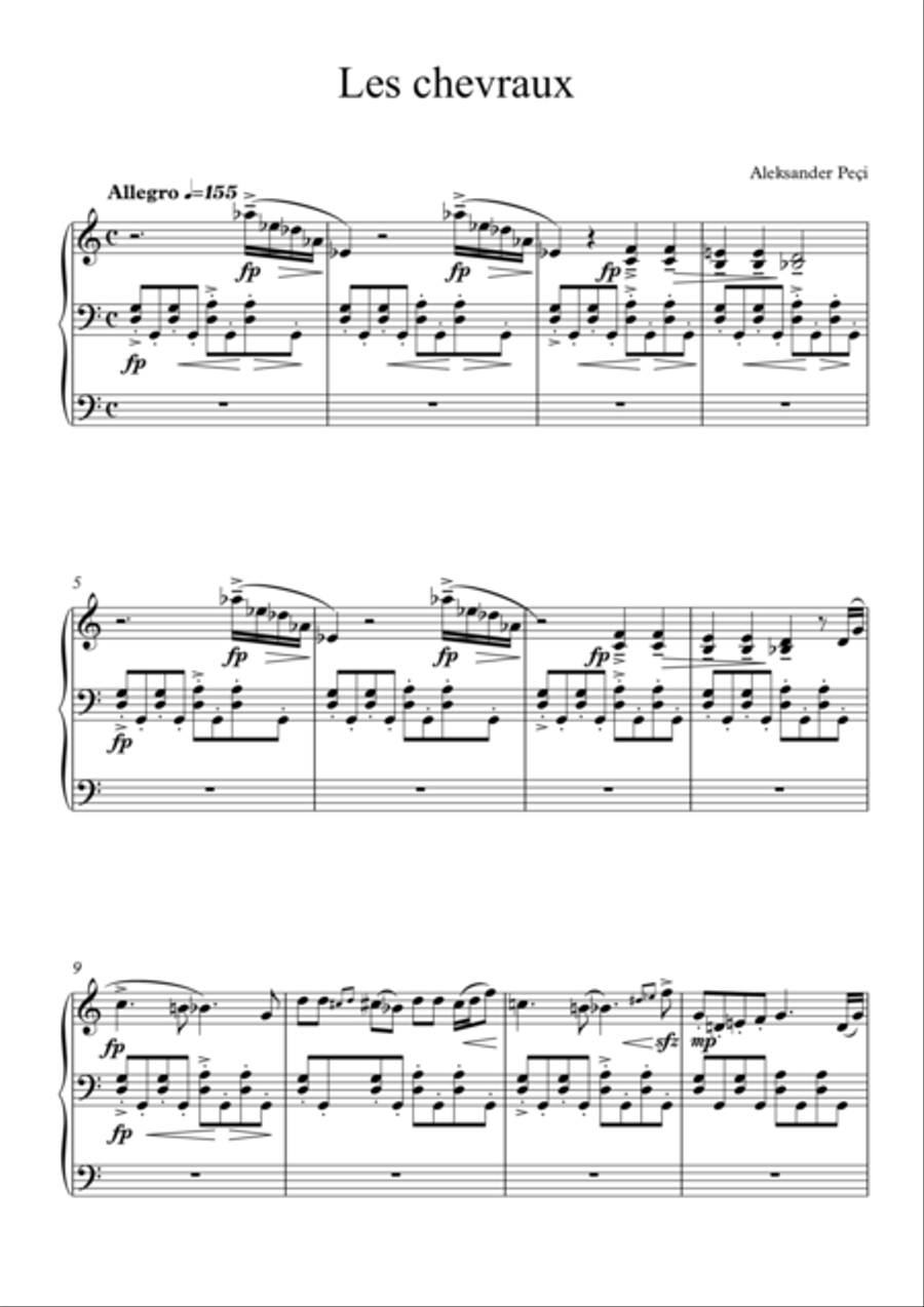 Les chevraux - fragment du Ballet Les chevraux et le Loup Piano Solo scores gallery preview page 1