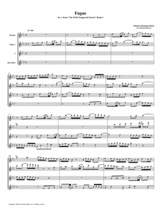 Fugue 01 from Well-Tempered Clavier, Book 1 (Flute Quartet)