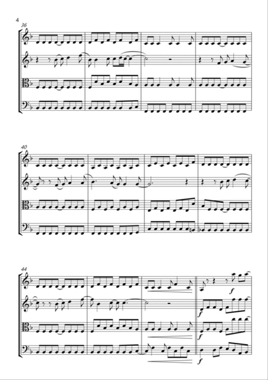 Go Your Own Way String Quartet scores gallery preview page 4