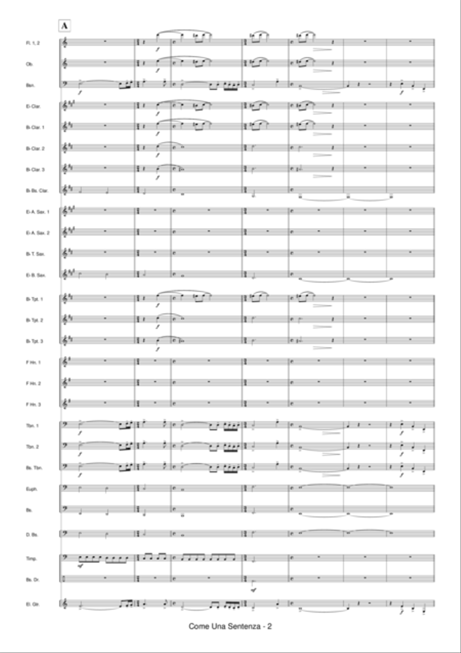 Come Una Sentenza Concert Band scores gallery preview page 5