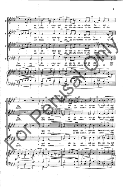 Benedictus: from "Mass In E-flat Major"