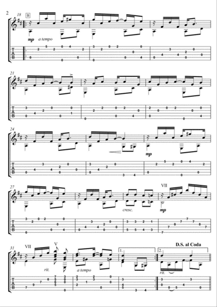 Ragtime fingerstyle Guitar by Scott Joplin Fingerpicking Guitar scores gallery preview page 6