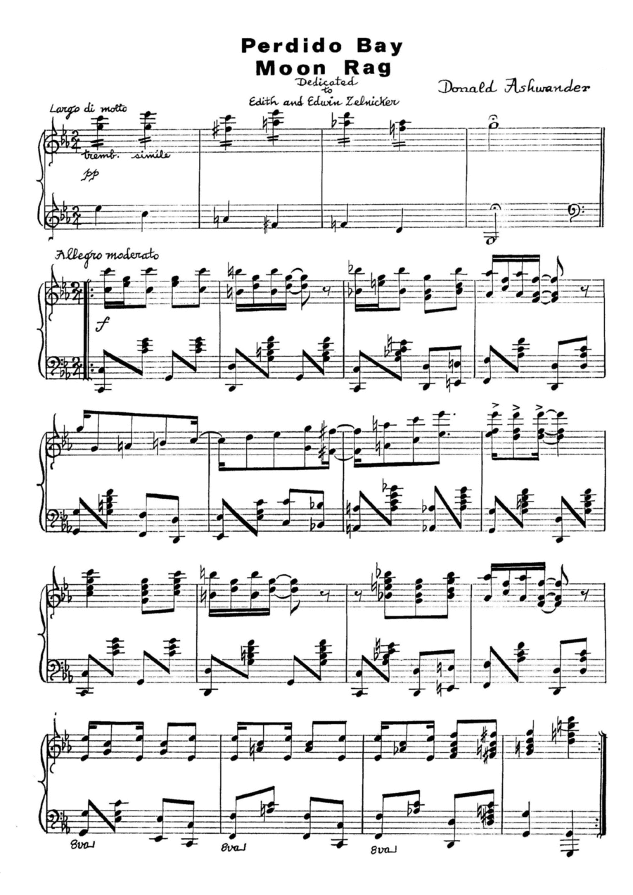 Perdido Bay Moon Rag Piano Solo scores gallery preview page 1