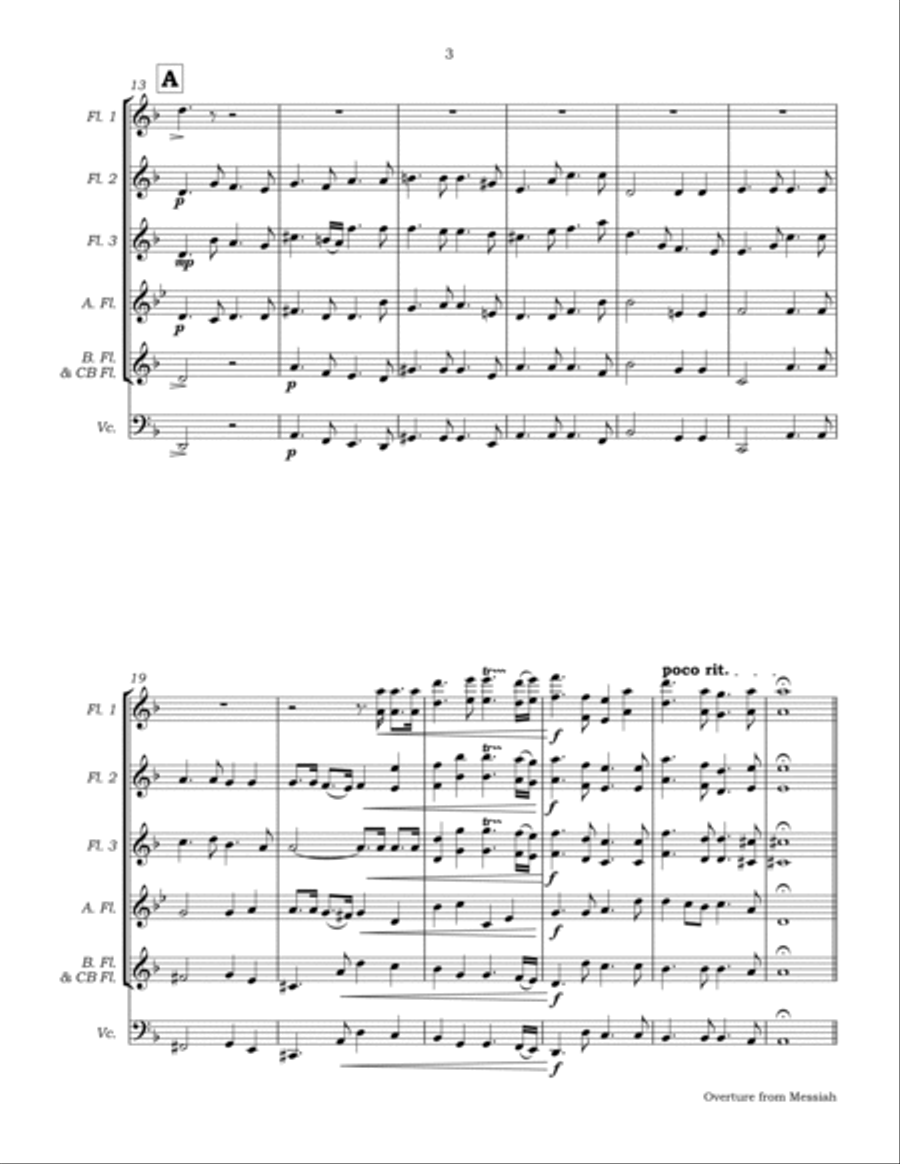 Overture from Messiah for Flute Choir Flute Choir scores gallery preview page 6