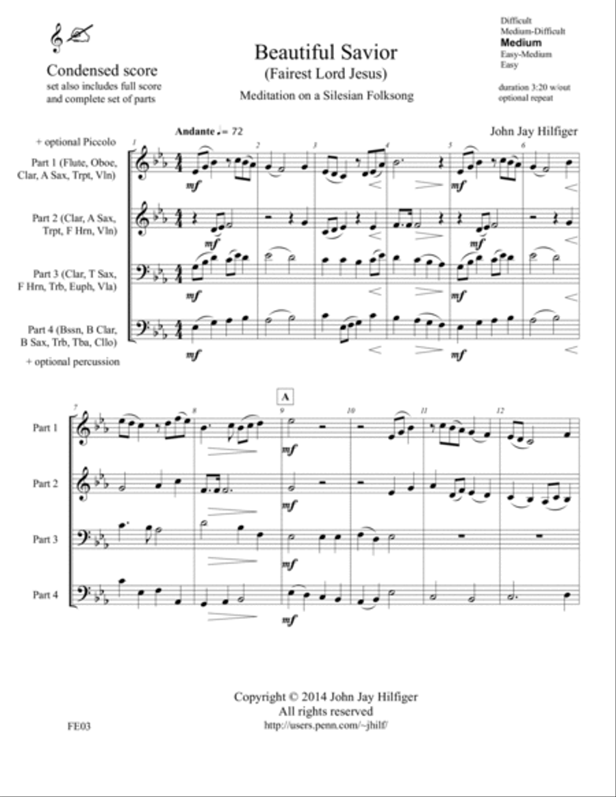 Beautiful Savior: Meditation on a Silesian Folksong Full Orchestra scores gallery preview page 4